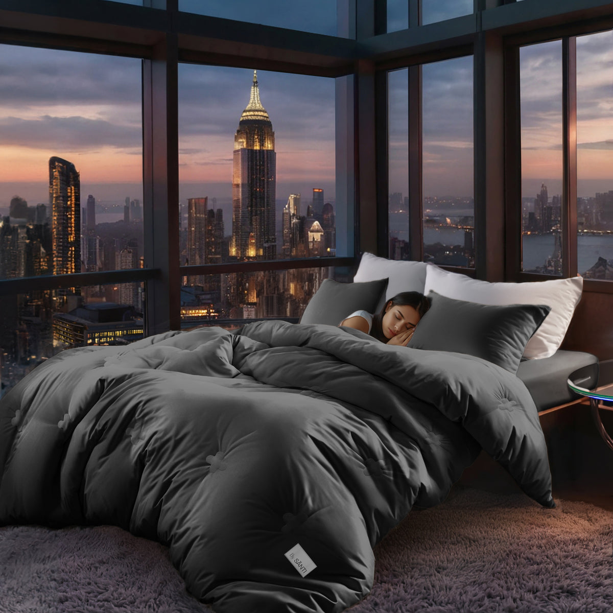 The FLORÉ Oversized Eucalyptus Cooling Comforter Set