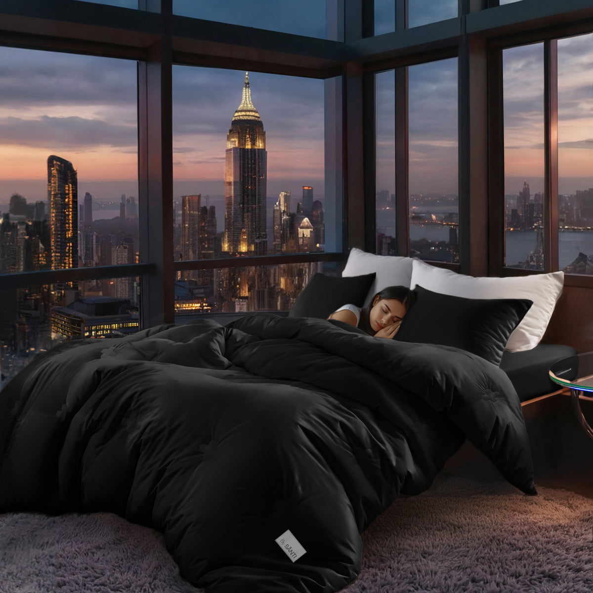 The FLORÉ Oversized Eucalyptus Cooling Comforter Set