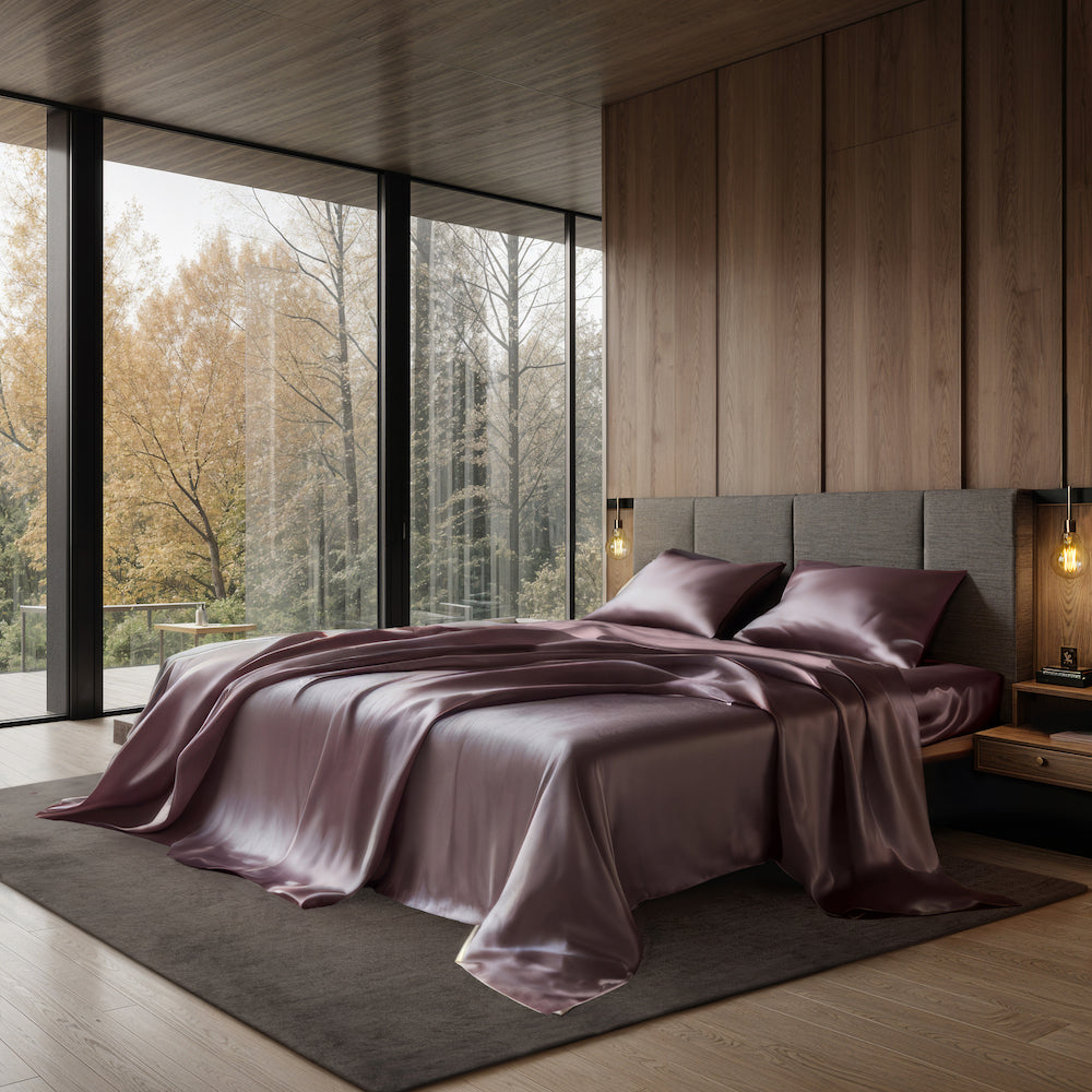 Luxury flat and fitted sheet set by SĀNTI for hotel-style comfort