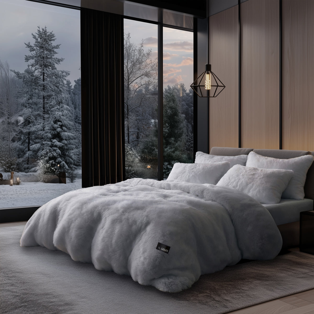 Elegant velvet duvet cover set with luxury texture