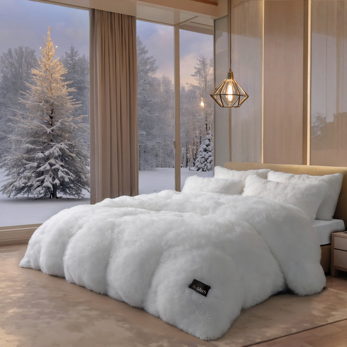 Warm cozy CYRA velvet bedding set designed for comfortable sleep