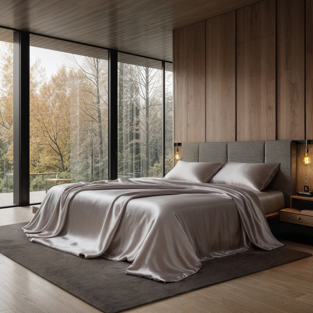 Breathable flat and fitted sheet set for comfortable sleep
