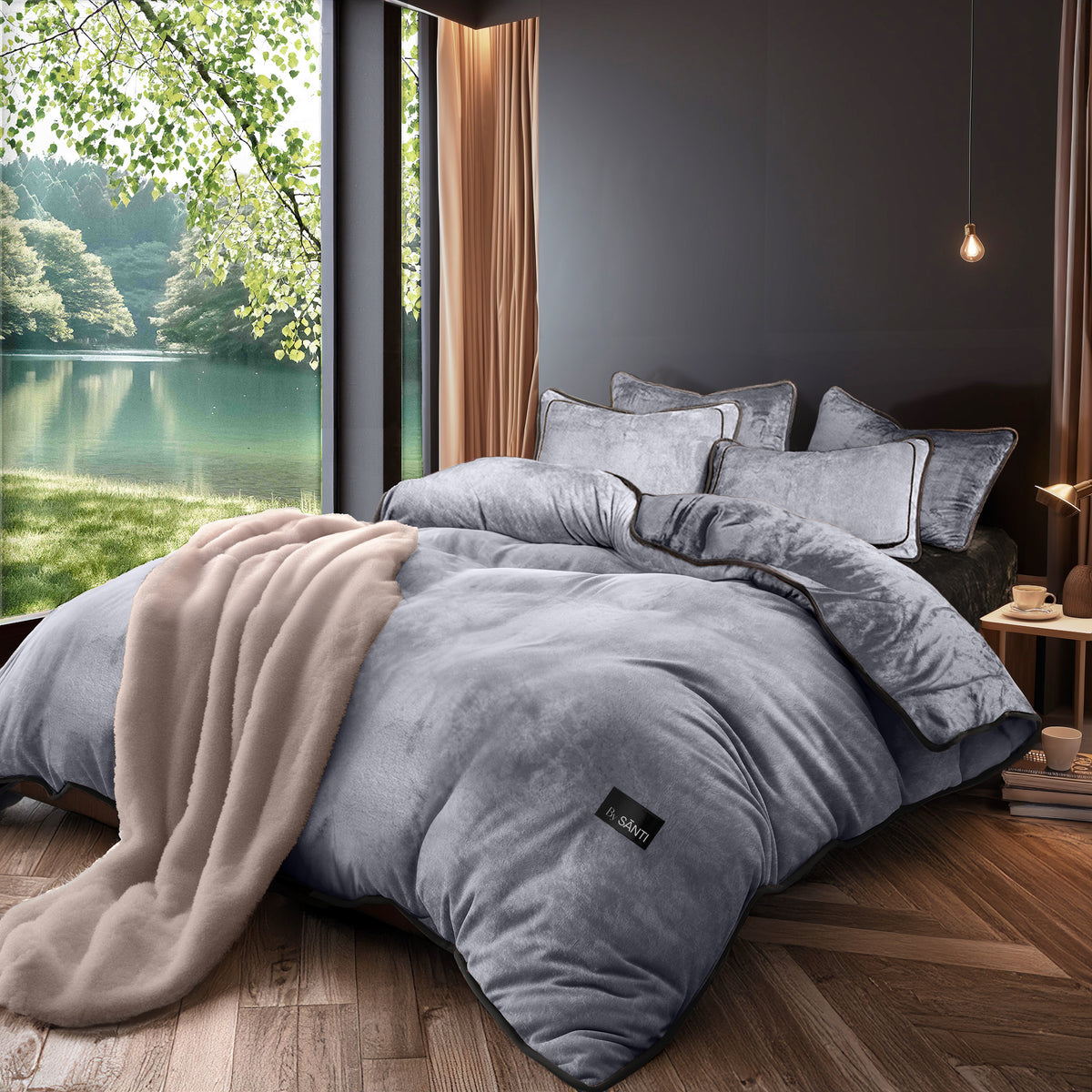 Ultra-soft Velos velvet comforter set with plush luxury texture